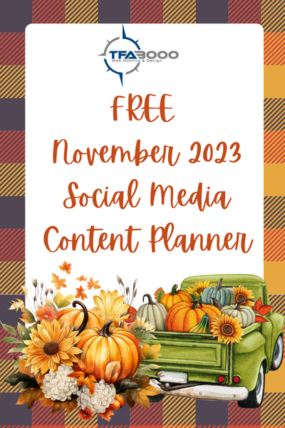 TFA3000 FREE November 2023 Social Media Content Planner
